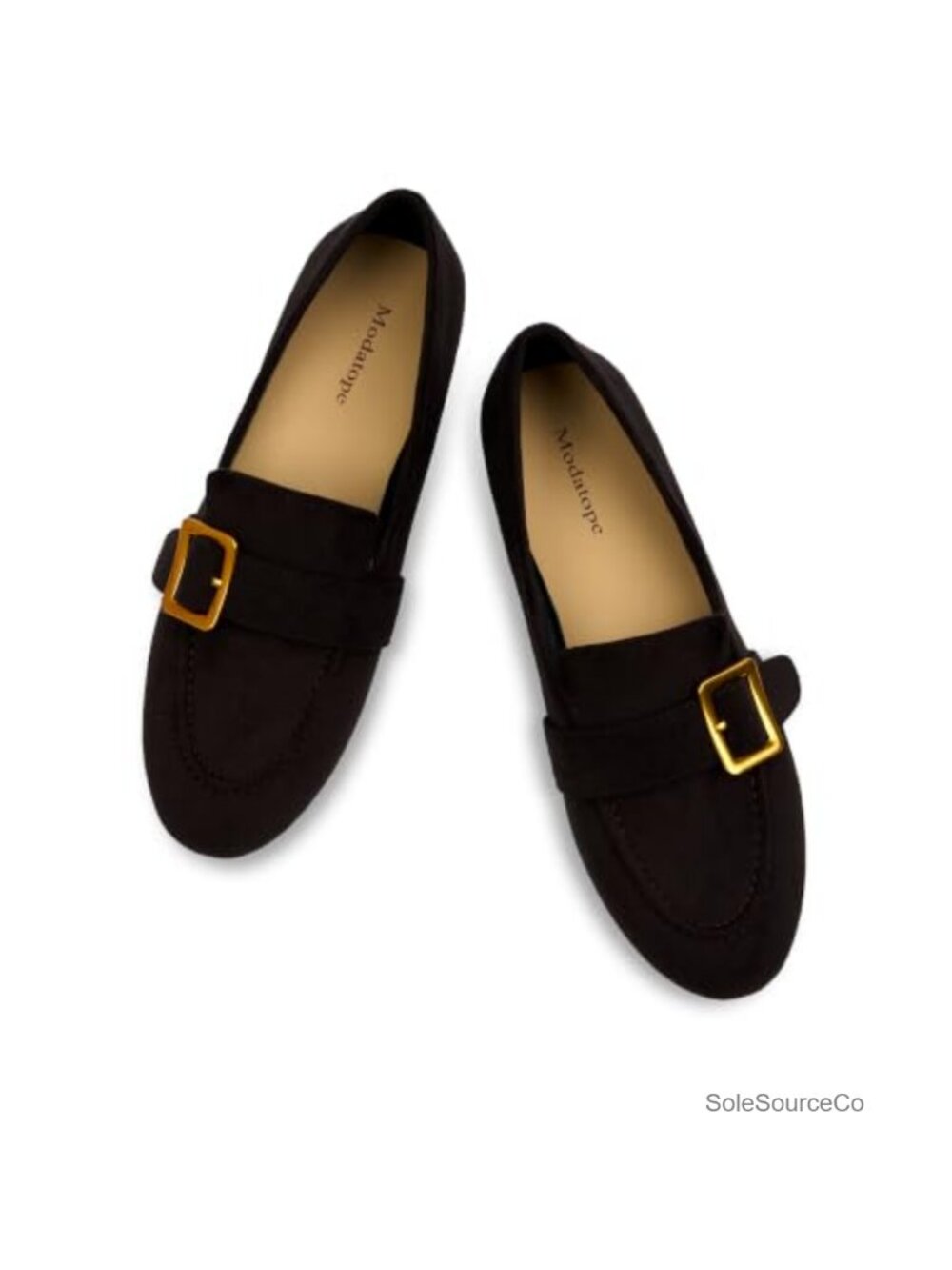 Women's Faux Suede Penny Loafers Flat Slip-On Work Shoes Round Toe Cushioned